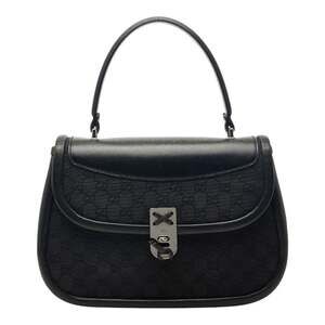 Gucci GG Canvas Handbag 109109 Black Leather Women's GUCCI